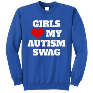  Autism Awareness Love My Autism Swag Funny  Tall Sweatshirt