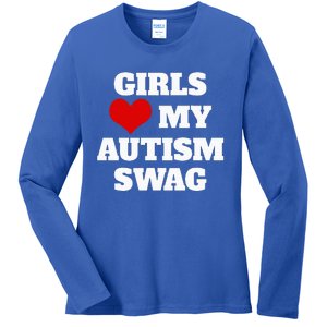  Autism Awareness Love My Autism Swag Funny  Ladies Long Sleeve Shirt