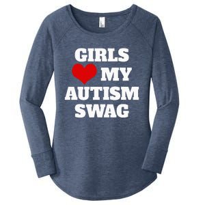  Autism Awareness Love My Autism Swag Funny  Women's Perfect Tri Tunic Long Sleeve Shirt