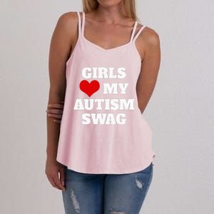  Autism Awareness Love My Autism Swag Funny  Women's Strappy Tank