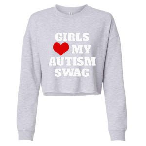  Autism Awareness Love My Autism Swag Funny  Cropped Pullover Crew