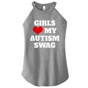  Autism Awareness Love My Autism Swag Funny  Women's Perfect Tri Rocker Tank