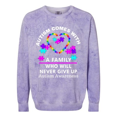 Autism Awareness Love Heart Puzzle Piece Great Gift Colorblast Crewneck Sweatshirt