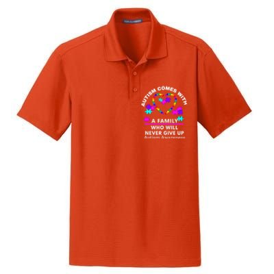 Autism Awareness Love Heart Puzzle Piece Great Gift Dry Zone Grid Polo