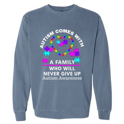 Autism Awareness Love Heart Puzzle Piece Great Gift Garment-Dyed Sweatshirt