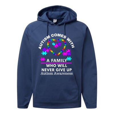 Autism Awareness Love Heart Puzzle Piece Great Gift Performance Fleece Hoodie