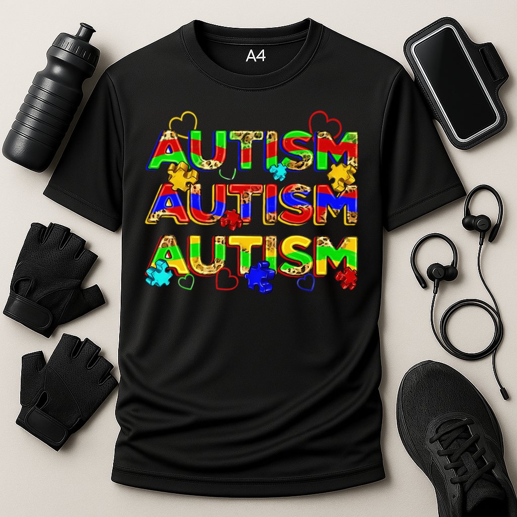 Autism Awareness Love Heart Puzzle Piece Cooling Performance Crew T-Shirt