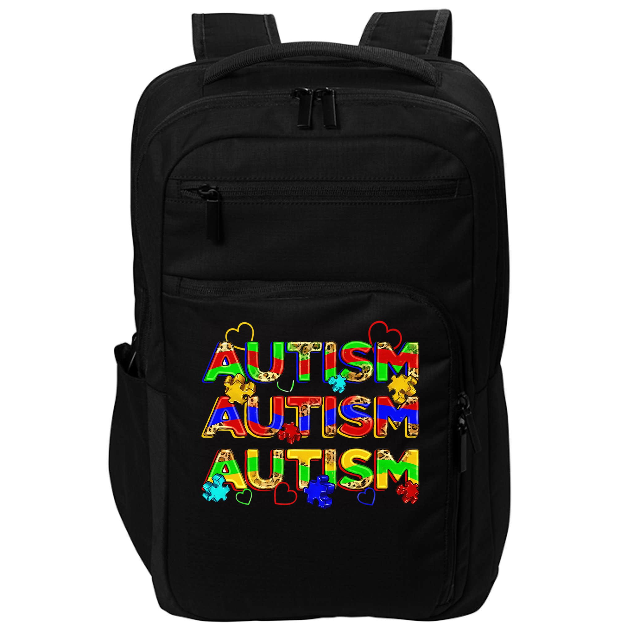 Autism Awareness Love Heart Puzzle Piece Impact Tech Backpack