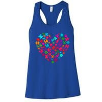 Autism Awareness Love Heart Puzzle Piece Valentine's Day Gift Women's Racerback Tank