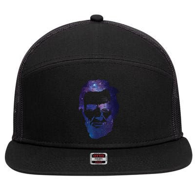 Abe Abraham Lincoln Galaxy Retro President 4th Of July 7 Panel Mesh Trucker Snapback Hat