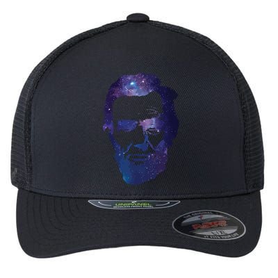 Abe Abraham Lincoln Galaxy Retro President 4th Of July Flexfit Unipanel Trucker Cap