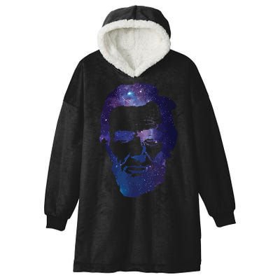 Abe Abraham Lincoln Galaxy Retro President 4th Of July Hooded Wearable Blanket