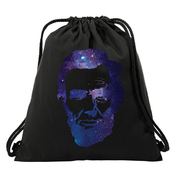 Abe Abraham Lincoln Galaxy Retro President 4th Of July Drawstring Bag
