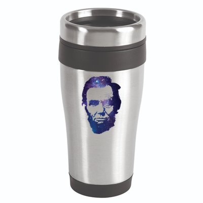 Abe Abraham Lincoln Galaxy Retro President 4th Of July 16oz Travel Tumbler