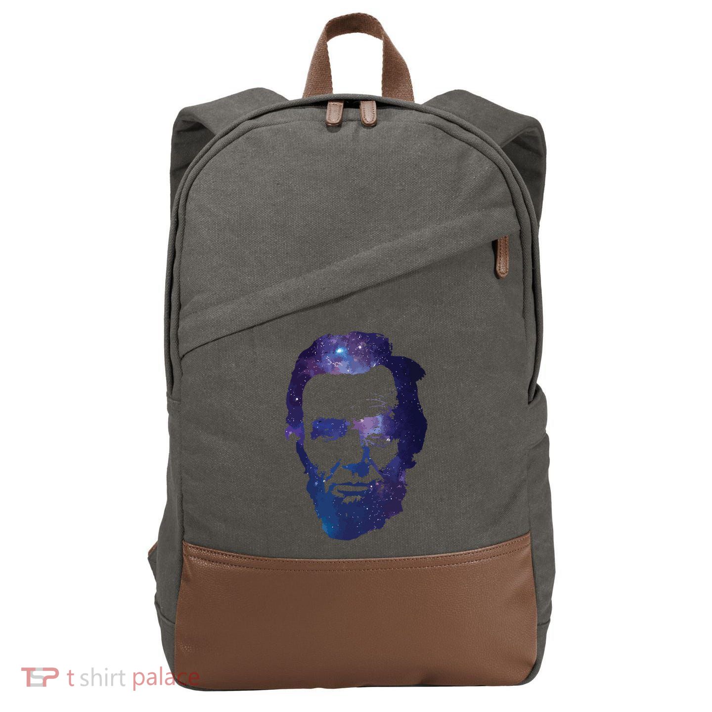 Abe Abraham Lincoln Galaxy Retro President 4th Of July Cotton Canvas Backpack