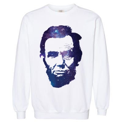 Abe Abraham Lincoln Galaxy Retro President 4th Of July Garment-Dyed Sweatshirt