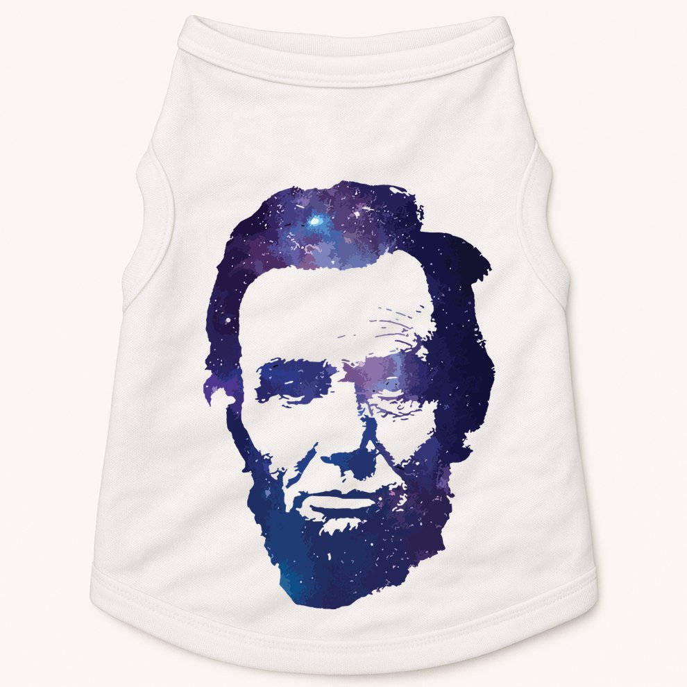 Abe Abraham Lincoln Galaxy Retro President 4th Of July Doggie Tank