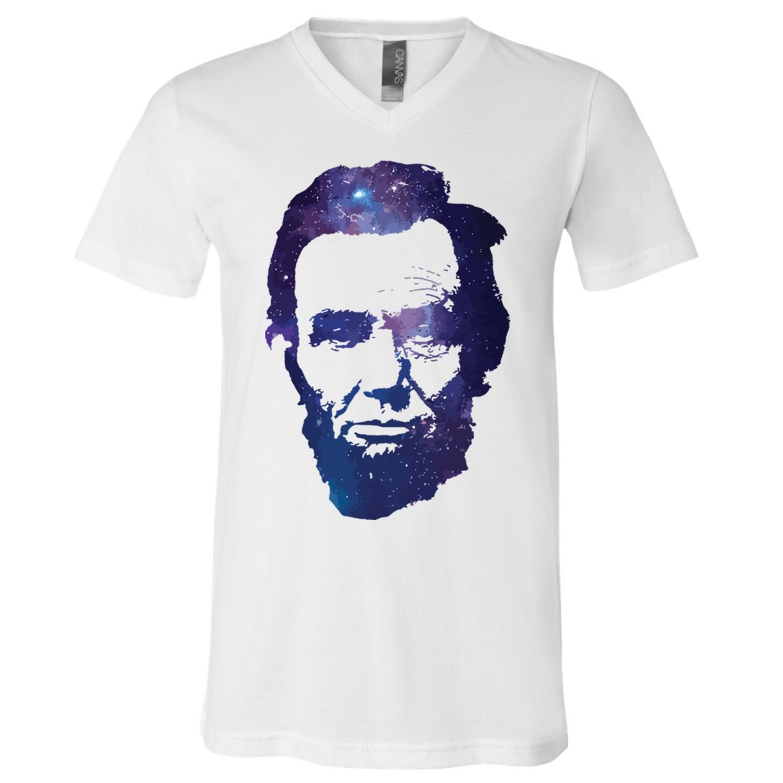 Abe Abraham Lincoln Galaxy Retro President 4th Of July V-Neck T-Shirt