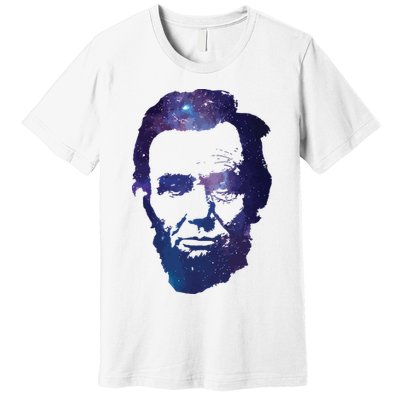 Abe Abraham Lincoln Galaxy Retro President 4th Of July Premium T-Shirt