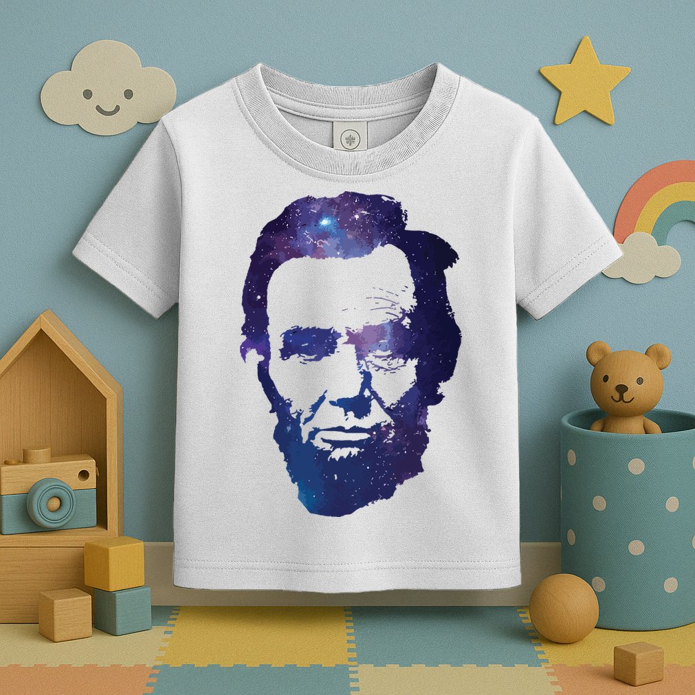 Abe Abraham Lincoln Galaxy Retro President 4th Of July Toddler T-Shirt