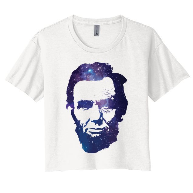 Abe Abraham Lincoln Galaxy Retro President 4th Of July Crop Top