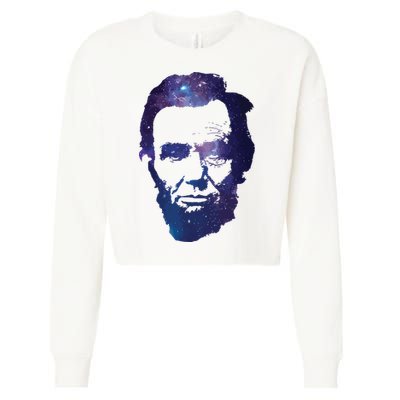 Abe Abraham Lincoln Galaxy Retro President 4th Of July Cropped Pullover Crew