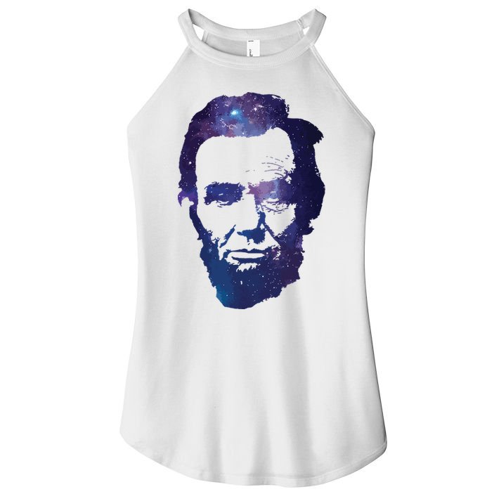 Abe Abraham Lincoln Galaxy Retro President 4th Of July Women's Perfect Tri Rocker Tank