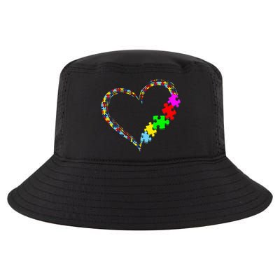 Autism Awareness Love Heart Puzzle Piece Valentines Day Cool Comfort Performance Bucket Hat