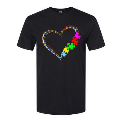 Autism Awareness Love Heart Puzzle Piece Valentines Day Softstyle® CVC T-Shirt