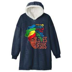 African American Loves Jesus Christian Black Meaningful Gift Hooded Wearable Blanket