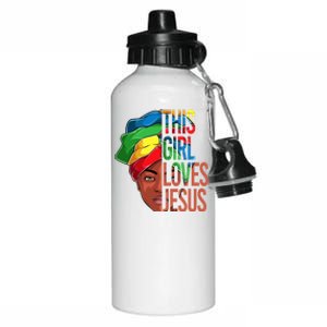 African American Loves Jesus Christian Black Meaningful Gift Aluminum Water Bottle