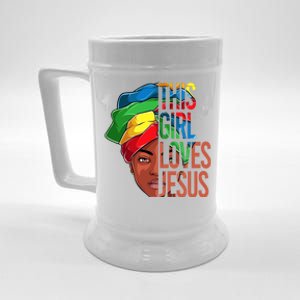 African American Loves Jesus Christian Black Meaningful Gift Beer Stein