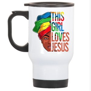 African American Loves Jesus Christian Black Meaningful Gift Stainless Steel Travel Mug