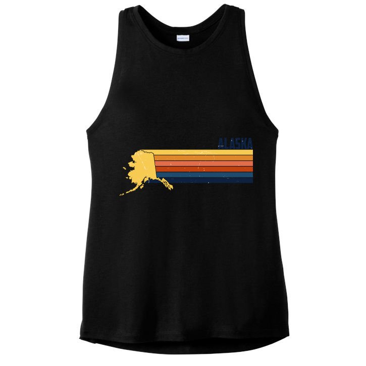 Retro Vintage Alaska Ladies PosiCharge Tri-Blend Wicking Tank