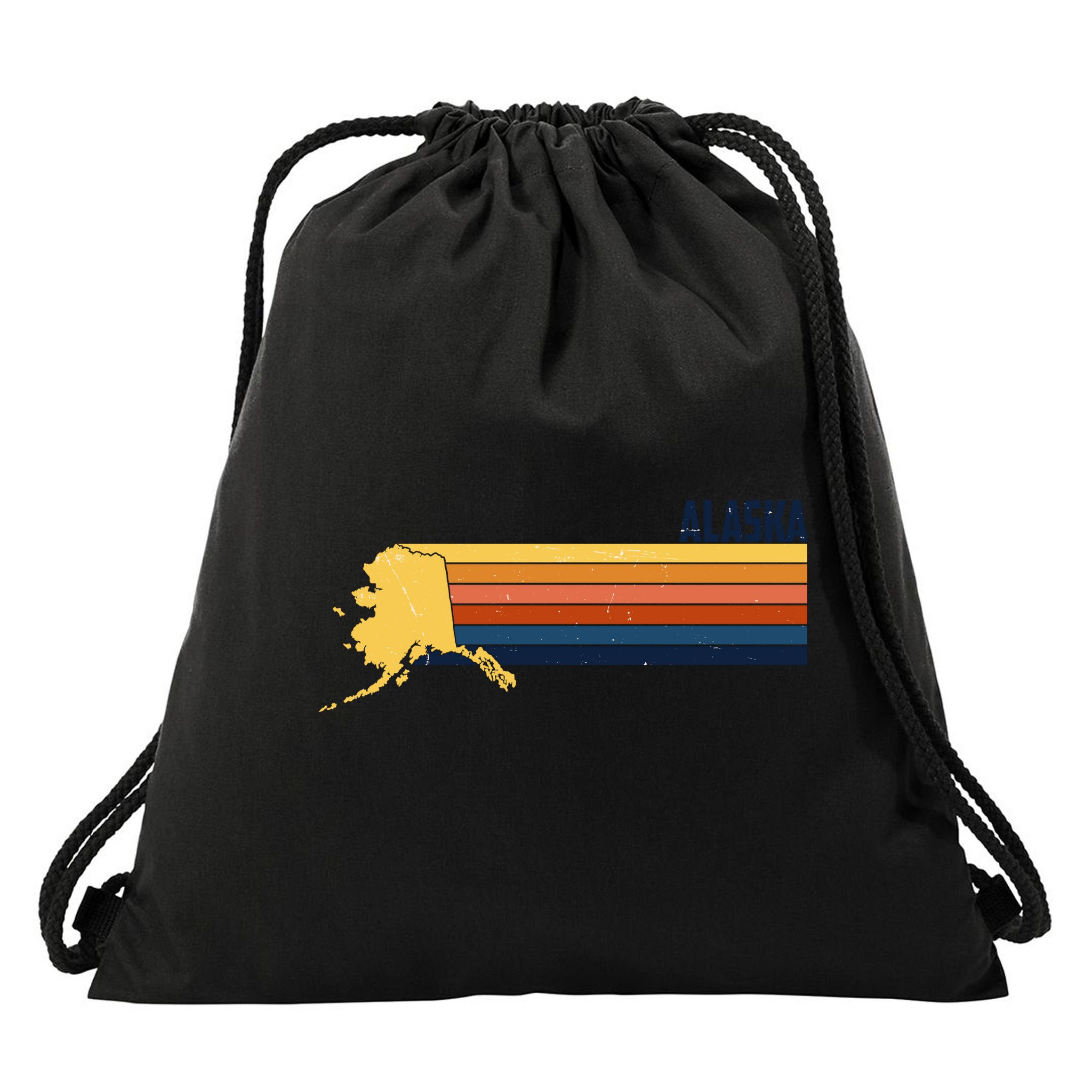 Retro Vintage Alaska Drawstring Bag