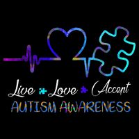 Autism Awareness Live Love Accept Puzzle Heartbeat Impact Tech Backpack