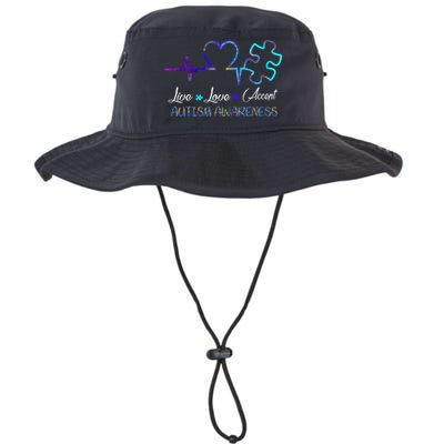 Autism Awareness Live Love Accept Puzzle Heartbeat Bucket Hat