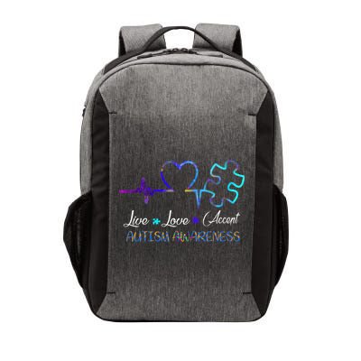Autism Awareness Live Love Accept Puzzle Heartbeat Vector Backpack