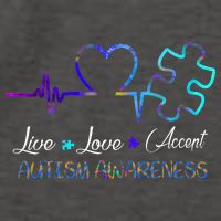 Autism Awareness Live Love Accept Puzzle Heartbeat Vector Backpack