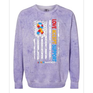 Autism Autistic Love Accept Support Autism Awareness Colorblast Crewneck Sweatshirt