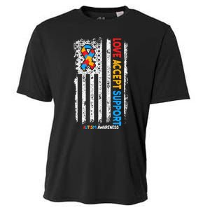 Autism Autistic Love Accept Support Autism Awareness Cooling Performance Crew T-Shirt