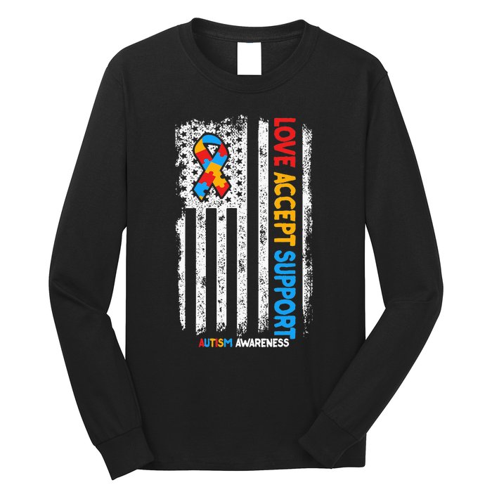 Autism Autistic Love Accept Support Autism Awareness Long Sleeve Shirt