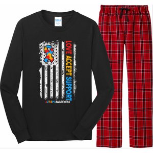 Autism Autistic Love Accept Support Autism Awareness Long Sleeve Pajama Set