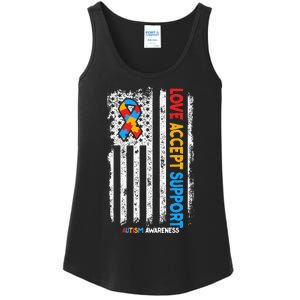 Autism Autistic Love Accept Support Autism Awareness Ladies Essential Tank