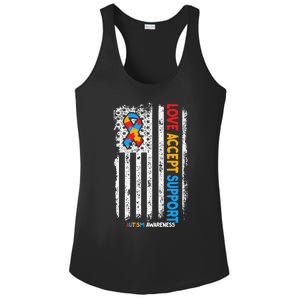 Autism Autistic Love Accept Support Autism Awareness Ladies PosiCharge Competitor Racerback Tank