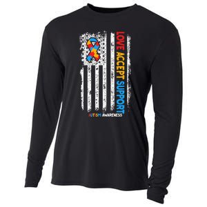 Autism Autistic Love Accept Support Autism Awareness Cooling Performance Long Sleeve Crew