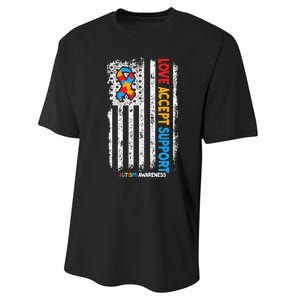 Autism Autistic Love Accept Support Autism Awareness Performance Sprint T-Shirt