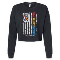 Autism Autistic Love Accept Support Autism Awareness Cropped Pullover Crew