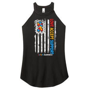 Autism Autistic Love Accept Support Autism Awareness Women's Perfect Tri Rocker Tank