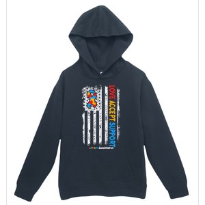 Autism Autistic Love Accept Support Autism Awareness Urban Pullover Hoodie